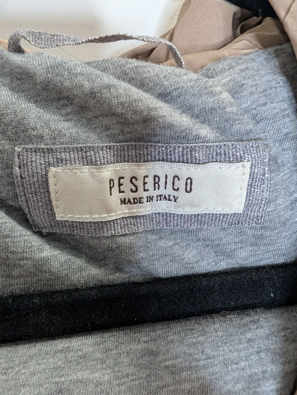 Peserico Made in Italy Hooded Long Parka Jacket Wool Silk Cashmere Lining Large